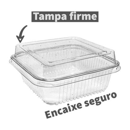 Imagem de 50Un Embalagem Bolo Pote 200Ml Quadrada Descartáve Brigadeir