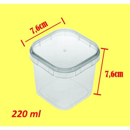 Imagem de 50un Pote Quadrado Com Lacre Bolo No Pote Descartável 220ml Wsplasticos Bolo Gourmet