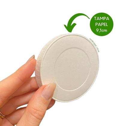 50un Tampa Papel Branca Zero Plástico 9,1cm 100% Bio - ANDERS Pack Imagem de 50un Tampa Papel Branca Zero Plástico 9,1cm 100% Bio