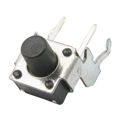 Imagem de 50x Chave Táctil 2 Terminais + Suporte 6 x 6 x 7mm 90º Graus