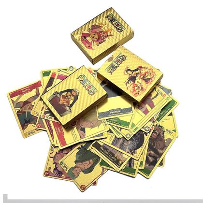 55 Cartas One Piece Douradas Deck Golden - Luffy, Roronoa Zoro
