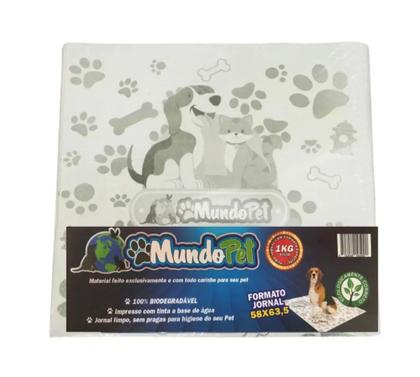 Imagem de 56 folhas Jornal Pet Biodegradável 1Kg Folhas Grandes