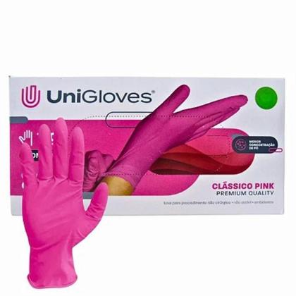 Imagem de 5cxs luvas proced látex c pó unigloves pink 100un