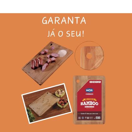 Imagem de 5tabua Corte Carne Madeira Bambu Churrasco Cozinha Mor 25x35