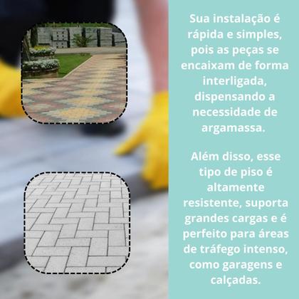 Imagem de 5u Forma Matriz p Piso Intertravado 24x10x6 Bloquete Concretado Chão Tipo Raio 16 Faces Chão Padrão
