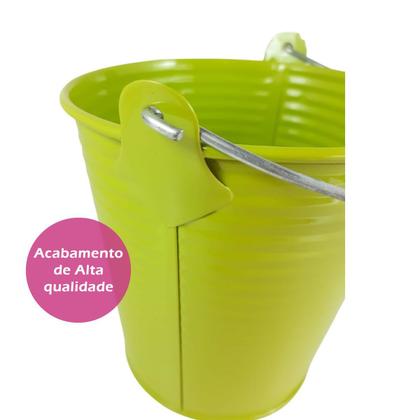 Imagem de 5un Balde Cachepot decorativo metal mini balde festa Verde