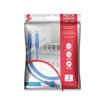 Imagem de 5X Cabo De Rede Patch Cord Gigabit Cat5E Até 1Gb ul 1M