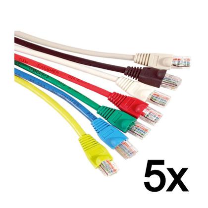 Imagem de 5x Patch Cord 2,5 Mts Cat5e Utp Internet Injetado Fábrica