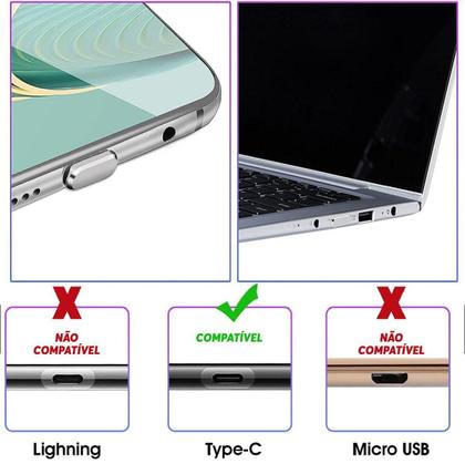 Imagem de 5X Tampa Plug Anti Poeira Sujeira Entrada Saída Usb Tipo C