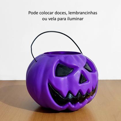 Imagem de 6 Baldes Dia das Bruxas Formato de Abóbora Laranja Preta Roxa Halloween