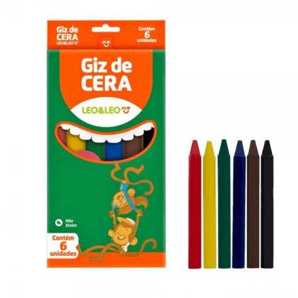 Imagem de 6 Caixinha Giz De Cera Mini 6 Cores Leo leo Atacado
