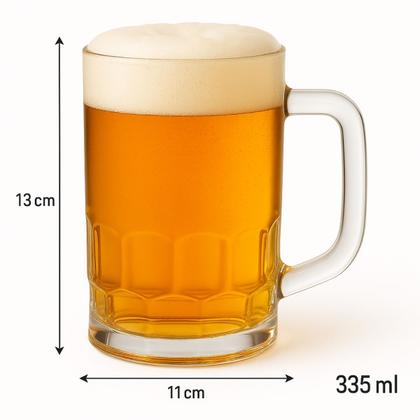Imagem de 6 Canecas De Vidro Glacial Para chopp e Cerveja 335ml Bar