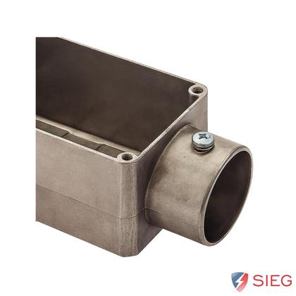 Imagem de 6 Condulete Tipo Lb Em Alumínio Sem Rosca Medida 2 1/2 Sieg Prateado