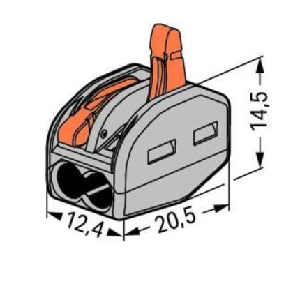 Imagem de 6 Conectores Wago Original C/ Alavanca 2 Polos Até 4mm