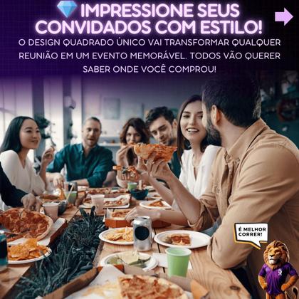 Imagem de 6 Copos Quadrados Vidro 320ml Jogo Sofisticado Kit Resistente Design Conjunto Moderno Elegante Festa