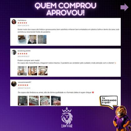 Imagem de 6 Copos Quadrados Vidro 320ml Jogo Sofisticado Kit Resistente Design Conjunto Moderno Elegante Festa