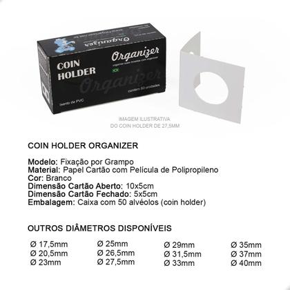 Imagem de 6 Cx Coins Holder Porta Moedas Grampeável Organizer 27,5mm