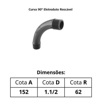 Imagem de 6 Eletrodutos Tigre Curva 90g Pt Pvc 1 1/2  Antichama
