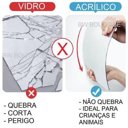 Imagem de 6 Espelho em Acrílico Adesivo Decorativo Quadrado 15x15cm