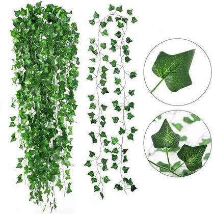 Imagem de 6 Faixas Trepadeira Artificial Parreira Hera - Folha de Uva