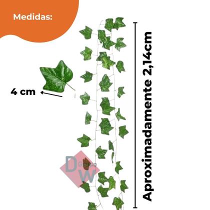 Imagem de 6 Faixas Trepadeira Artificial Parreira Hera - Folha de Uva