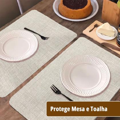 Imagem de 6 Jogo Americano Napoli Bege Impermeável Pvc