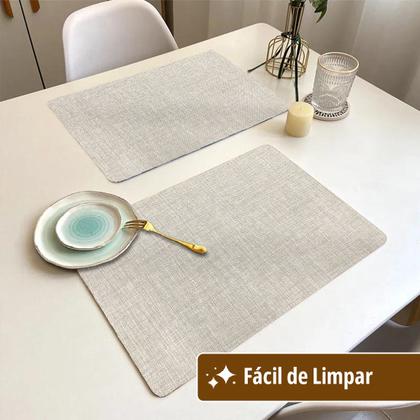 Imagem de 6 Jogo Americano Napoli Bege Impermeável Pvc