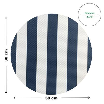 Imagem de 6 Jogo Americano Navy Alto Padrão Impermeável Redondo Br Az