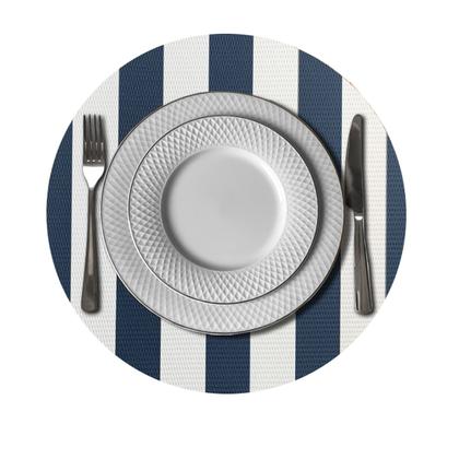 Imagem de 6 Jogo Americano Navy Alto Padrão Impermeável Redondo Br Az