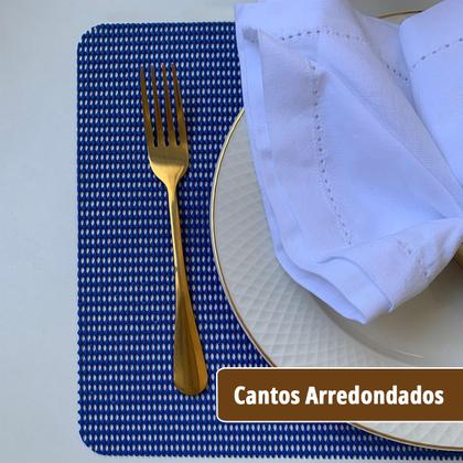 Imagem de 6 Jogo Americano PVC Antiderrapante Flex Resistente Azul