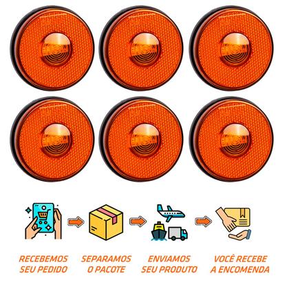 Imagem de 6 Lanterna Lateral Facchini LED Âmbar 85mm Saída Conector