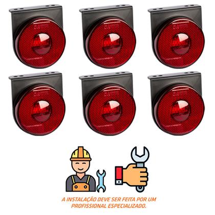 Imagem de 6 Lanterna Lateral Noma LED Rubi 85mm c/ Sup. - Conect.