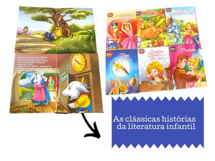 Imagem de 6 mini Livros clássicos da literatura infantil tema variado