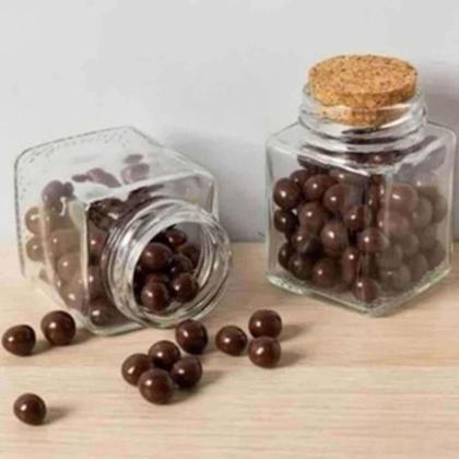 Imagem de 6 Mini Potes de Vidro Porta Temperos com Tampa de Rolha Lembrancinha Quadrados Lyor