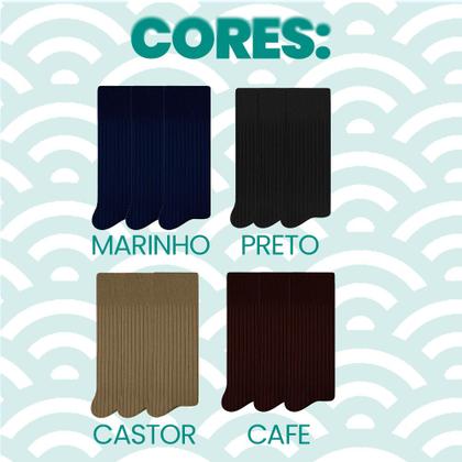 Imagem de 6 Pares Meia Social Selene Com Algodão Cotton Penteado Modelo Clássica