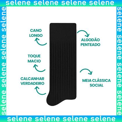 Imagem de 6 Pares Meia Social Selene Com Algodão Cotton Penteado Modelo Clássica