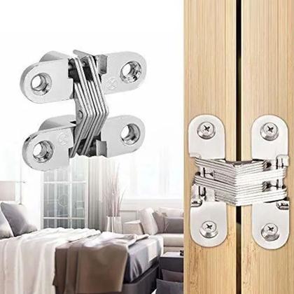 Imagem de 6 Peças - Dobradiça Invisivel Para Móveis De 180º Graus 42 x 12mm