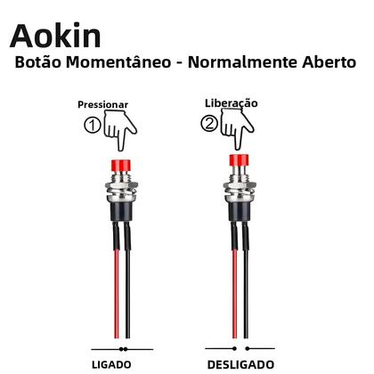 Imagem de 6 Peças Interruptor De Botão Momentâneo Mini SPST 1A 250V AC Com 2 Pinos, 6 Cores, Fios Pré-soldados