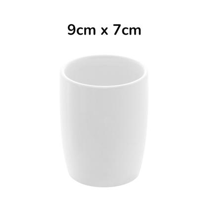 Imagem de 6 Peças Porta Escova Porta Sabonete Travessa Cerâmica Branca