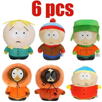 Imagem de 6 Pelúcias South Park  Bonecos de Desenho Animado Stan, Kyle, Kenny, Butters e Cartman