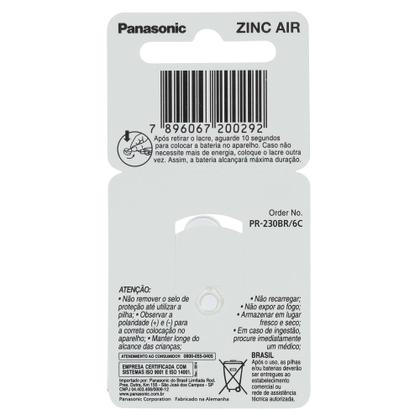 Imagem de 6 Pilhas Bateria 10 PR230 PR70 Panasonic Amarelo Aparelho Auditivo