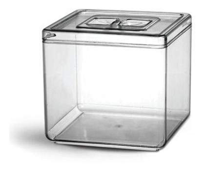 Imagem de 6 Potes Quadrado Com Tampa 5l Em Cristal Ps + 6 Conchas