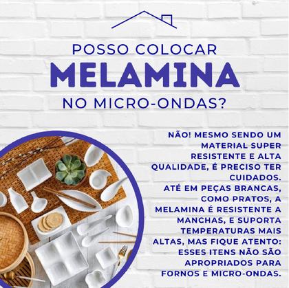 Imagem de 6 Pratos Quadrado Raso em Melamina 25cm Jogo Jantar