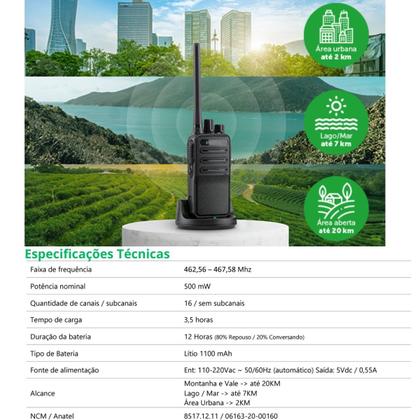 Imagem de 6 Rádios Comunicadores Intelbras Rc3002 UHF Longo Alcance Até 20km