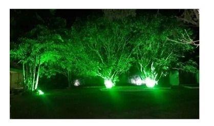 Imagem de 6 Refletor Led Slim Holofote 10w Verde Casa Jardim Bivolt 