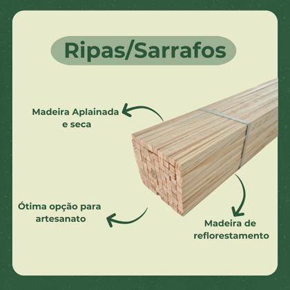 Imagem de 6 Ripas/Sarrafos de 1x1x70 cm Madeira de Pinus