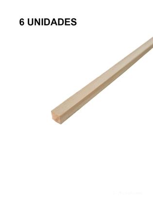 Imagem de 6 Ripas Sarrafos De Pinus 1x1x30cm Aplainado Artesanato