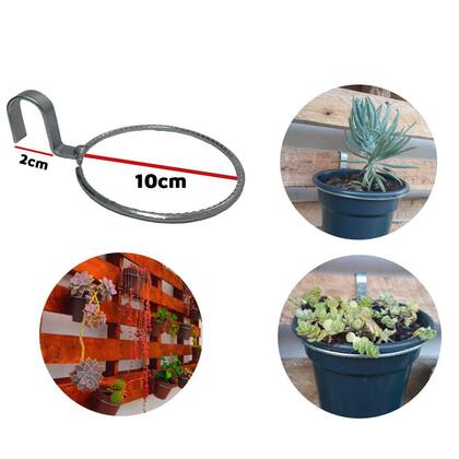 Imagem de 6 Suportes Arco Argola 10cm Encaixe Palete, Treliça Sem Vaso