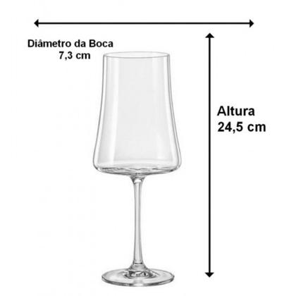 Imagem de 6 Taças Cristal Titanium Vinho Tinto 560ml Bohemia Xtra