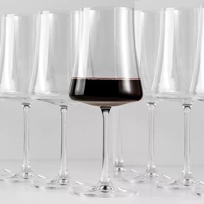 Imagem de 6 Taças Cristal Titanium Vinho Tinto 560ml Bohemia Xtra